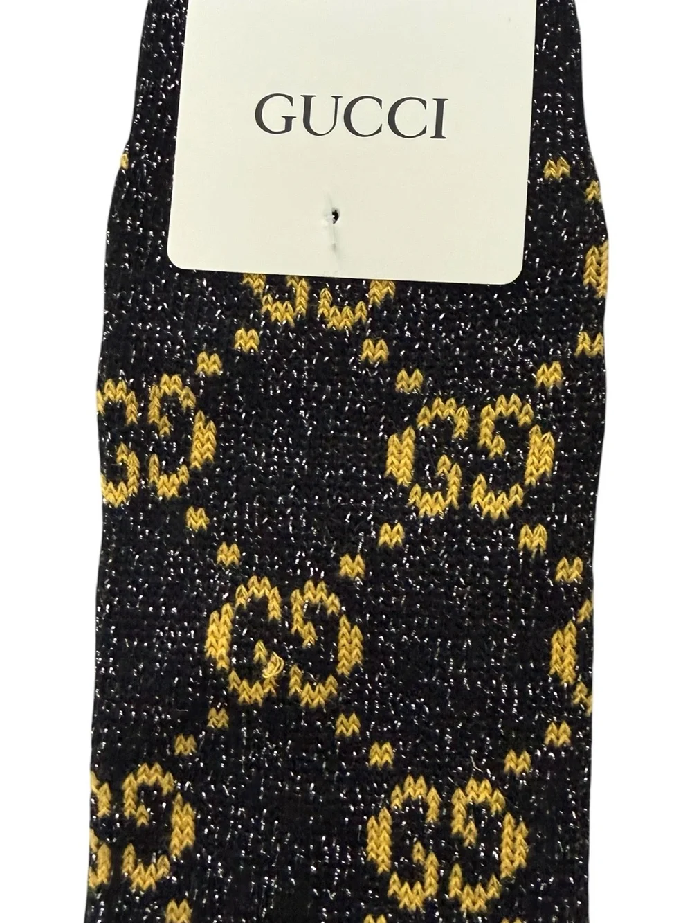 2 Pair Gucci Outlet GG Monogram Socks. 1 Knee High & 1 Crew